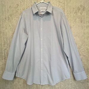 Mizzen + Main Leeward Checked Trim Fit Sz XXL White Blue Black Career Business